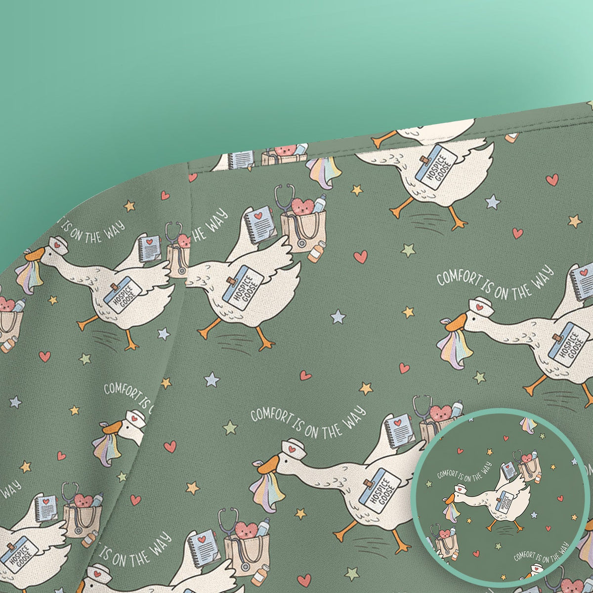 Comfort Is On The Way Goose Nurse Scrub Top