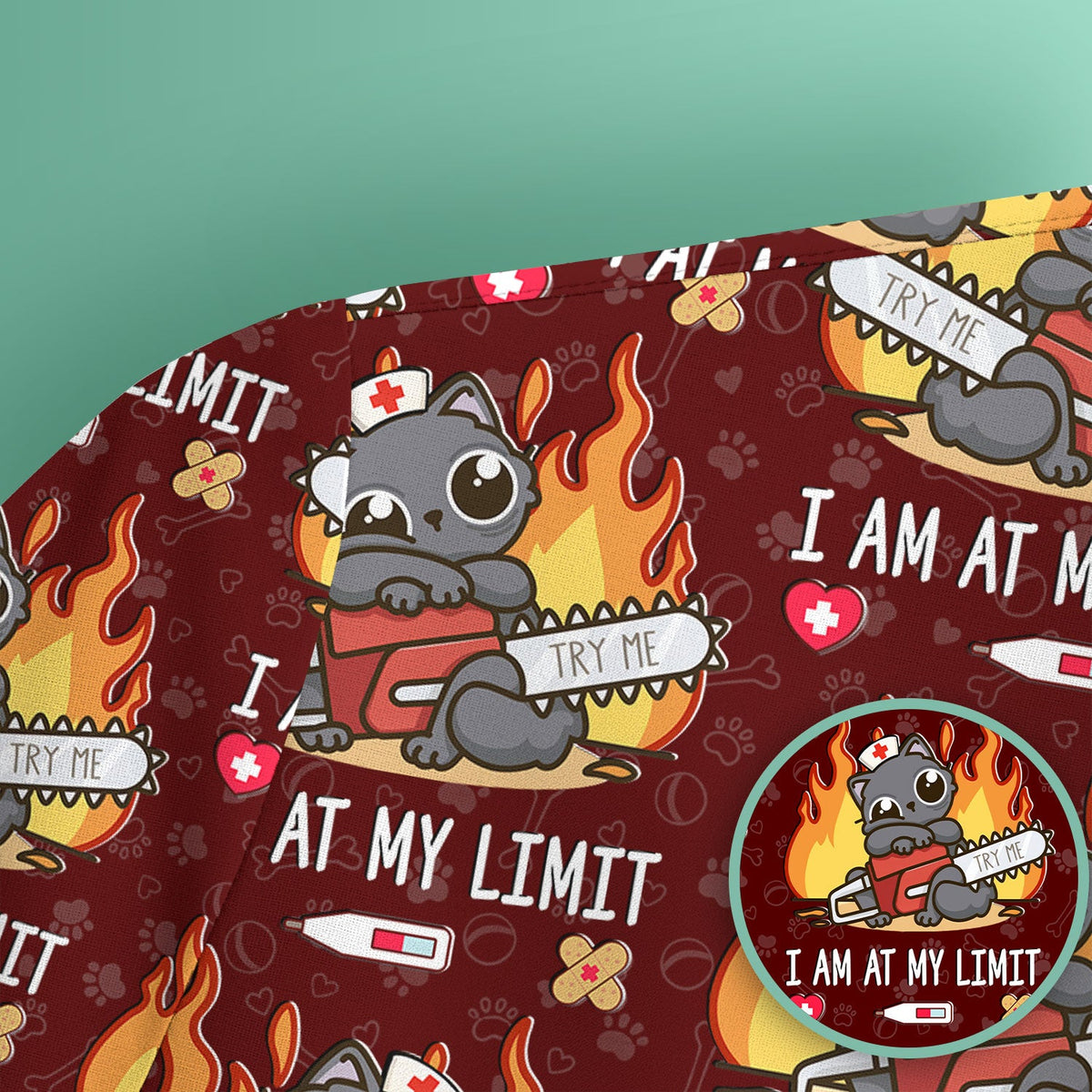 Cat I Am At My Limit Nurse Scrub Top