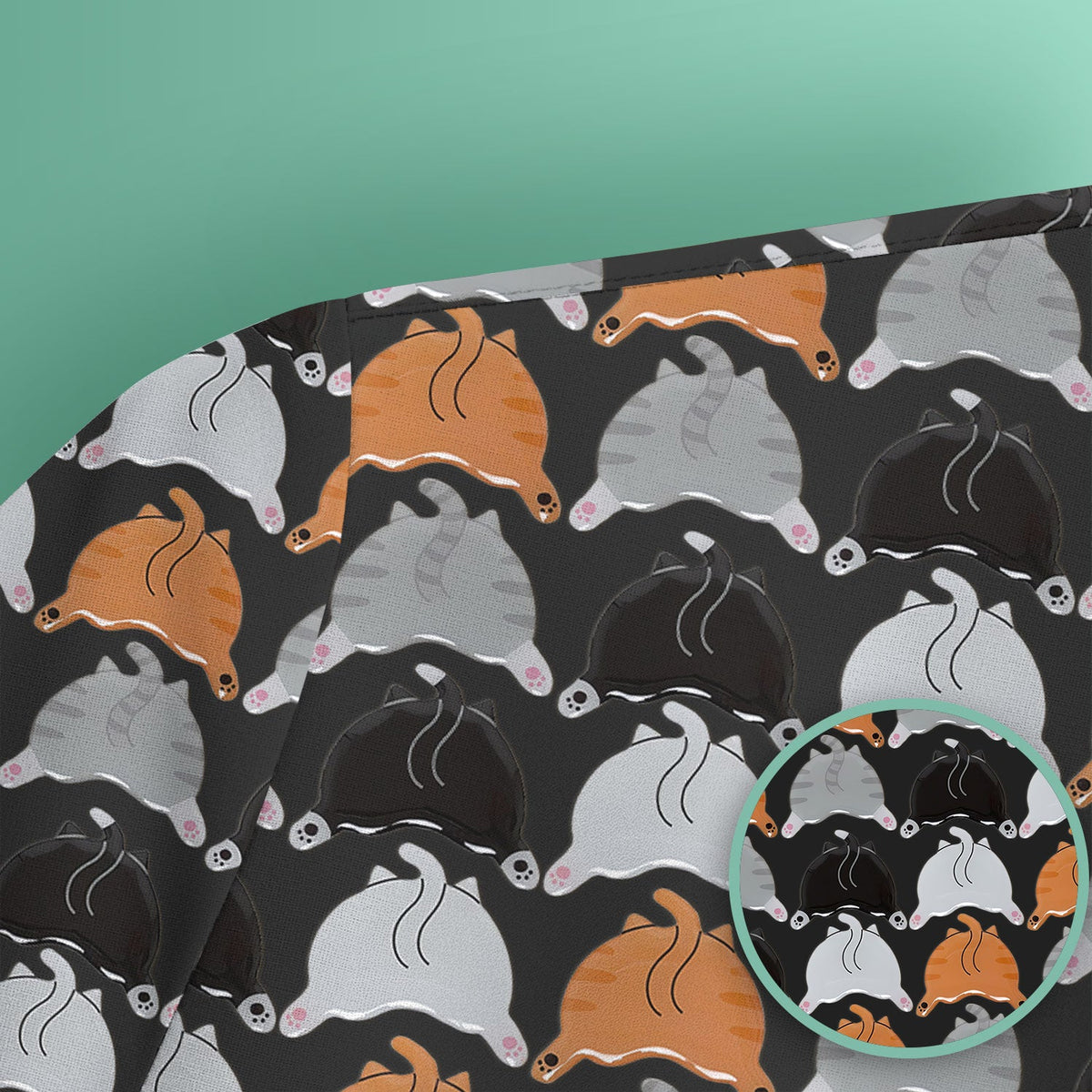 Multicolor Cat Nurse Scrub Top