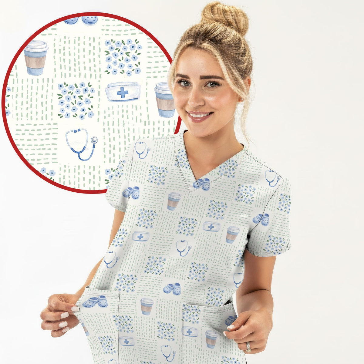 Medical Essentials Nurse Scrub Top