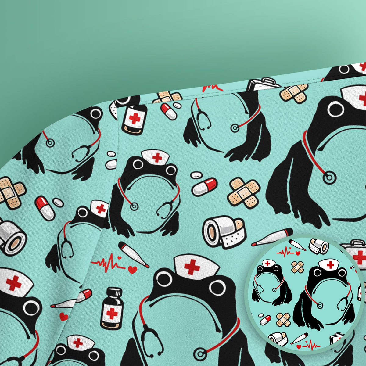 Frog Medical Nurse Scrub Top