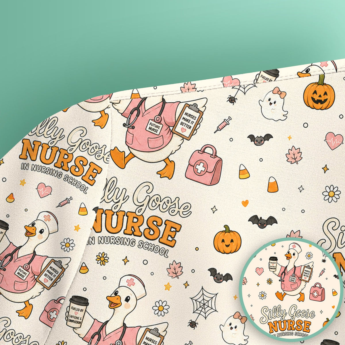 Silly Goose Nurse Scrub Top - Halloween Gift