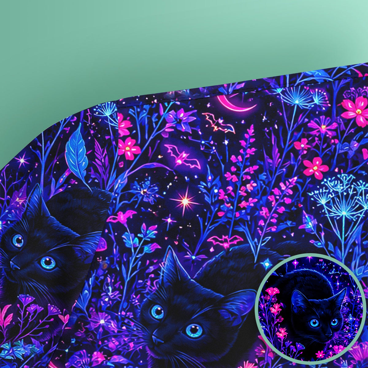 Spooky Black Cat Garden Nurse Scrub Top
