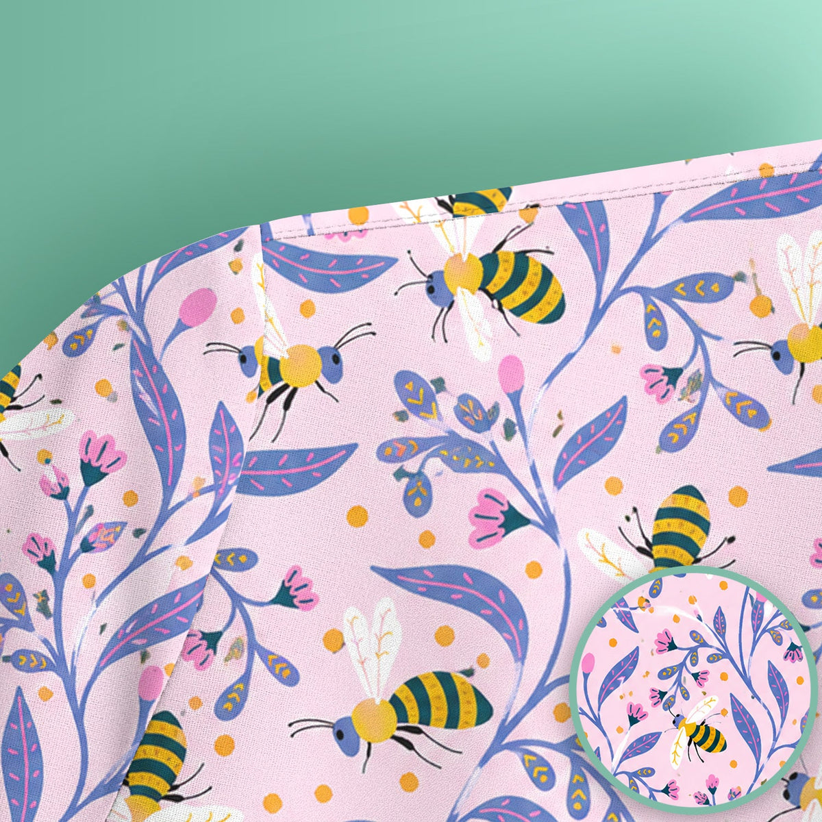 Cute Bumble Bee Floral Nurse Scrub Top