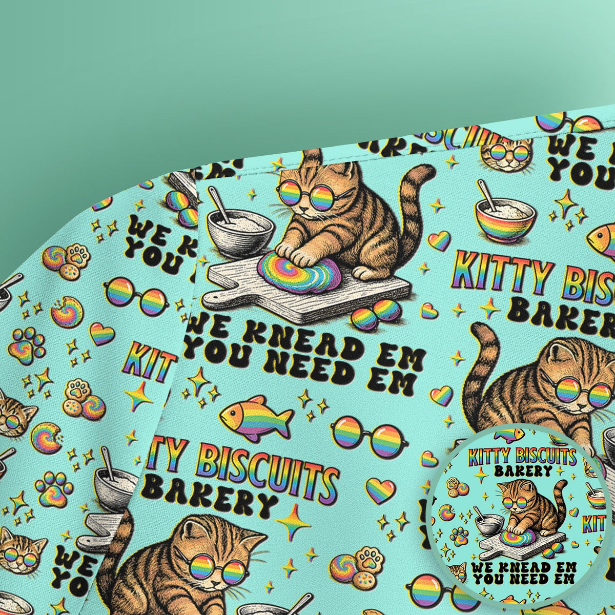 Pride Nurse Cat Baking Scrub Top