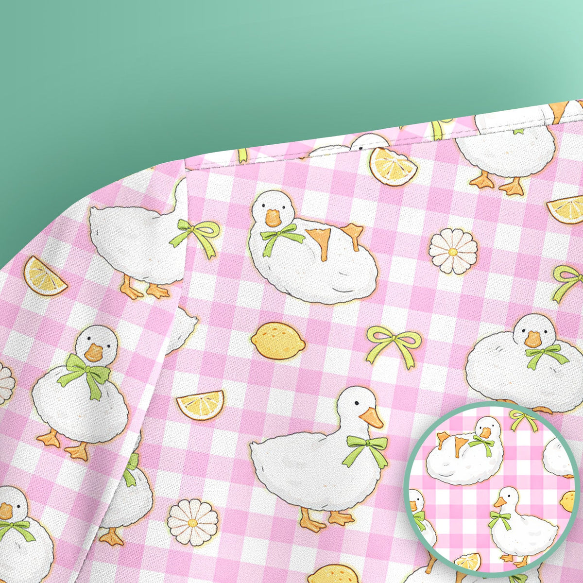 Adorable Ducks Lemon Daisy Nurse Scrub Top