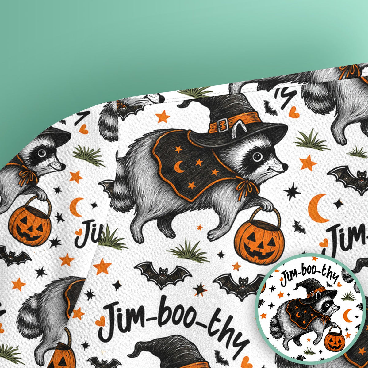 Jim Boo Thy Raccoon Nurse Scrub Top