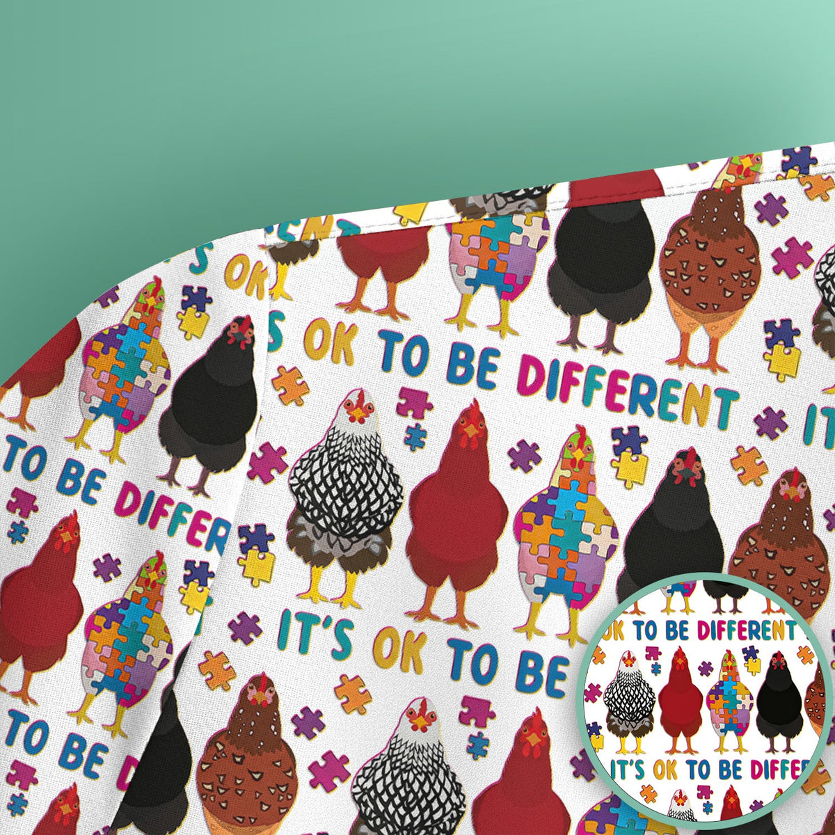 Autism Chicken It's OK To Be Different Nurse Scrub Top