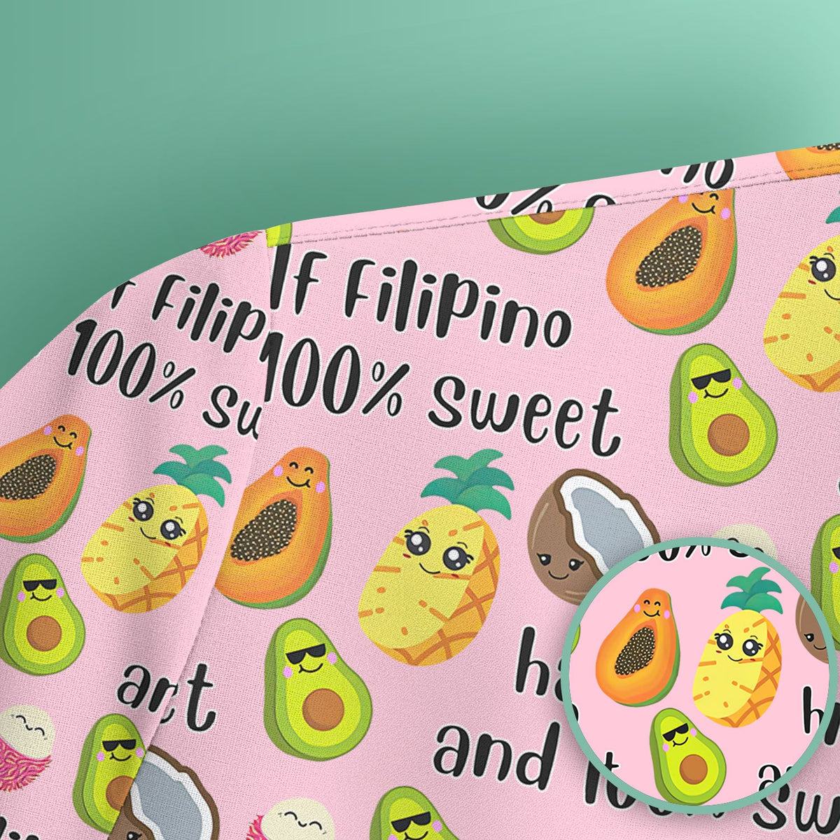 Avocado Fruit Filipino Quote Nurse Scrub Top