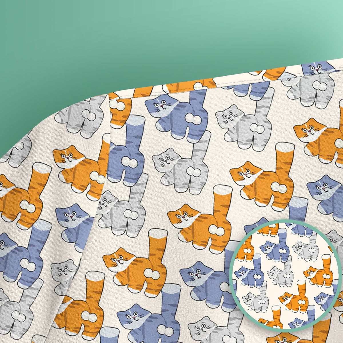 Cartoon Cat Nurse Scrub Top