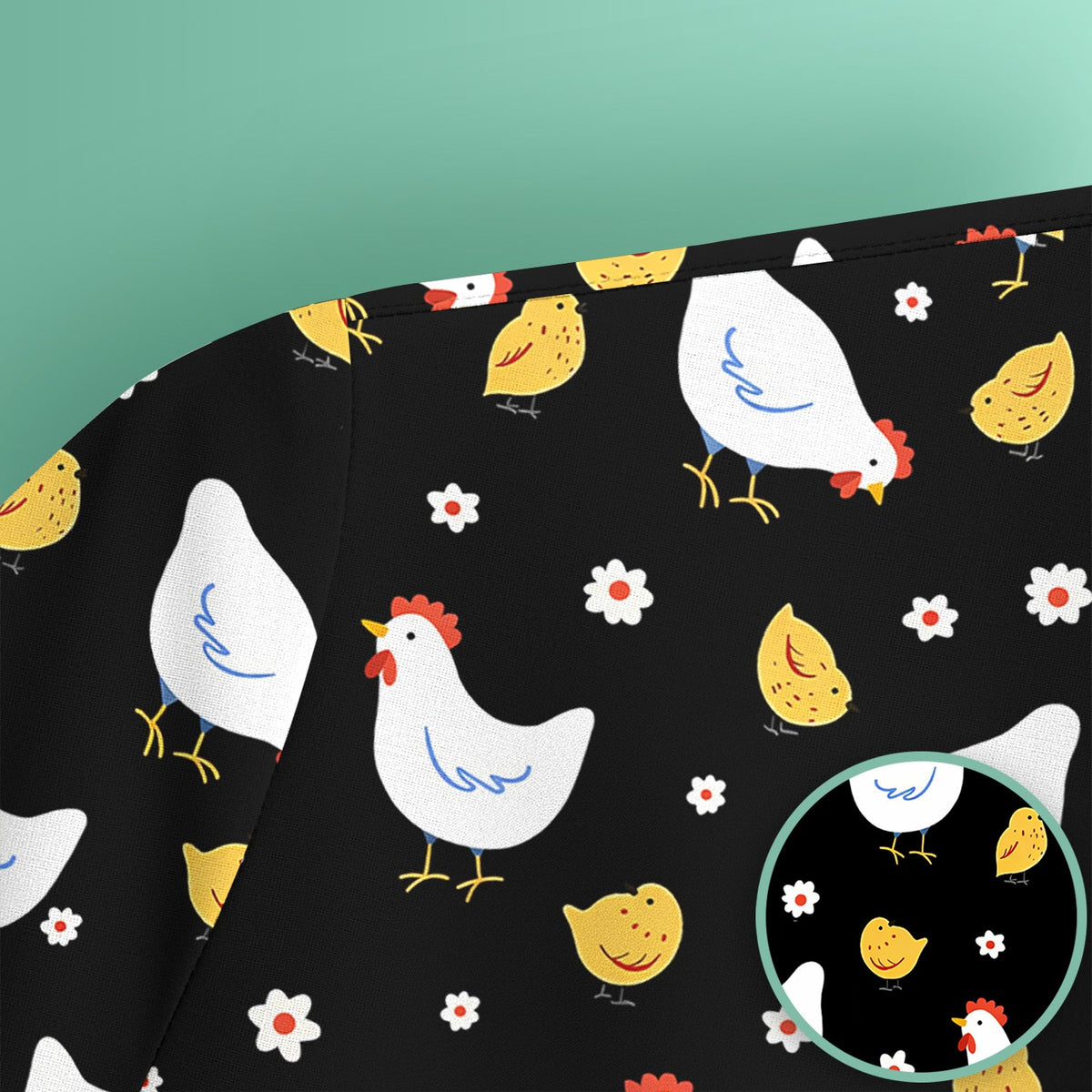 Chicken And Cute Chicks Nurse Scrub Top