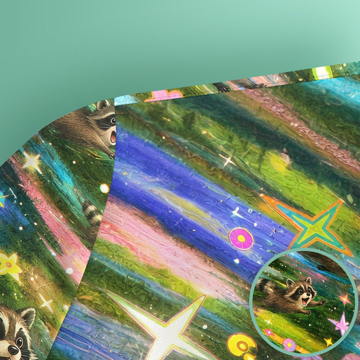 Raccoon Rainbow Dash Nurse Scrub Top