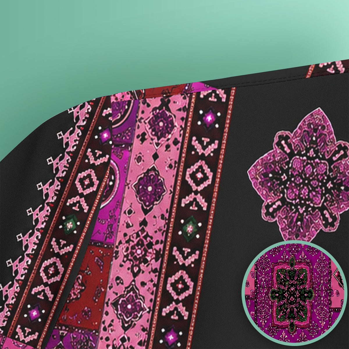 Boho Pink Bandana Patchwork Nurse Scrub Top