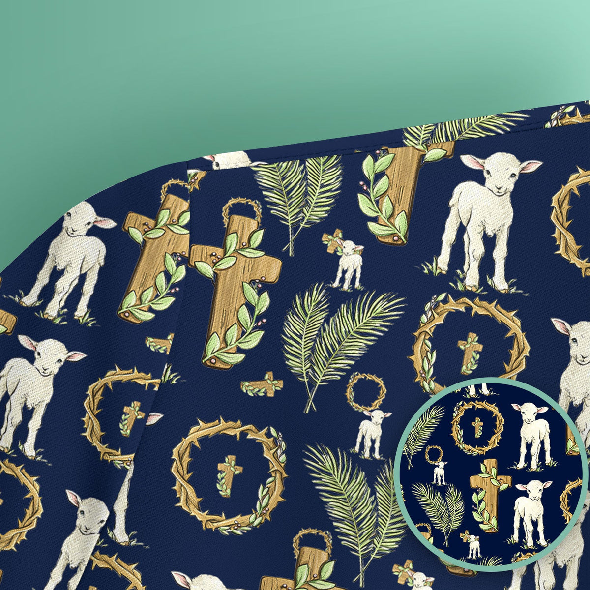 Faith Lamb Cross Nurse Scrub Top
