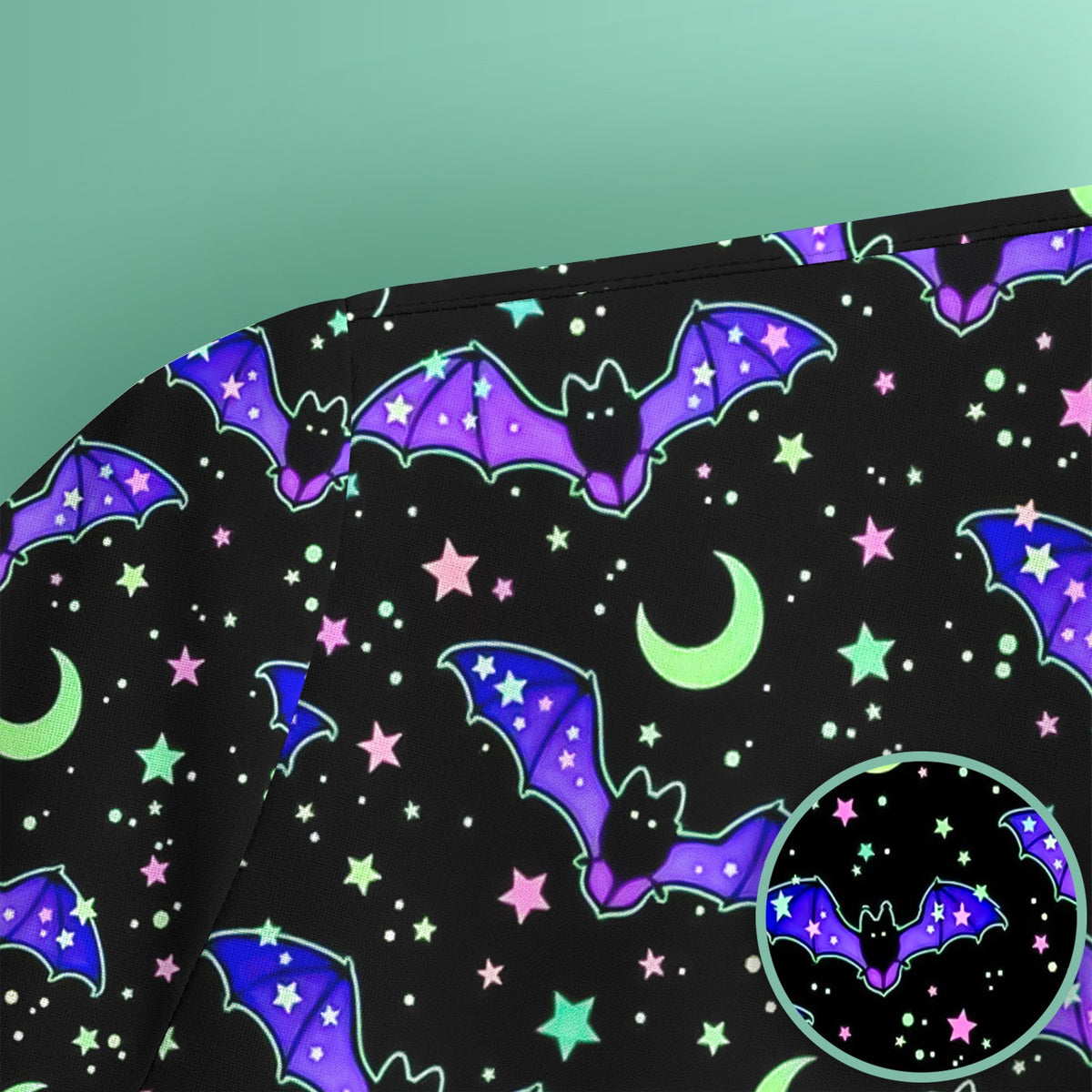 Spooky Celestial Bat Nurse Scrub Top