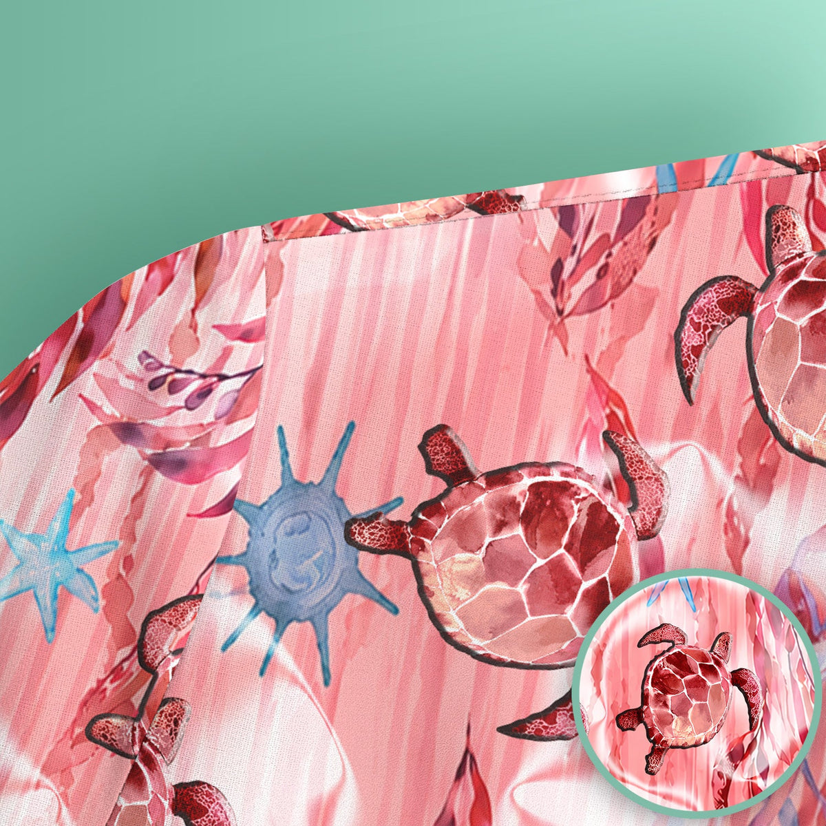 Pink Sea Turtle Ocean Nurse Scrub Top