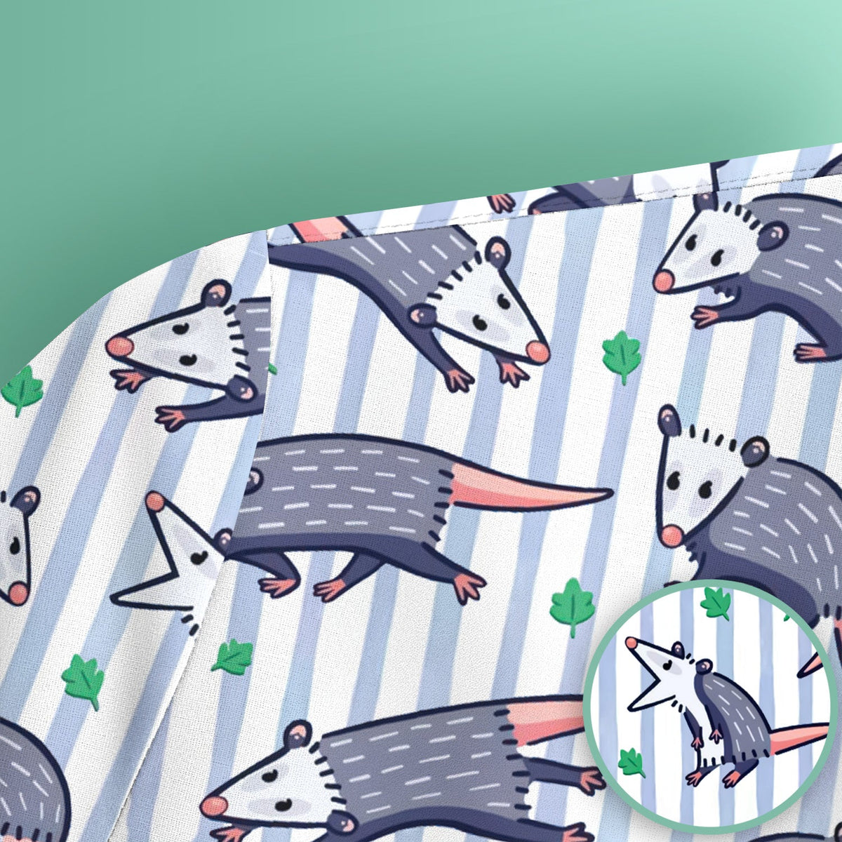 Opossum Blue Stripe Nurse Scrub Top