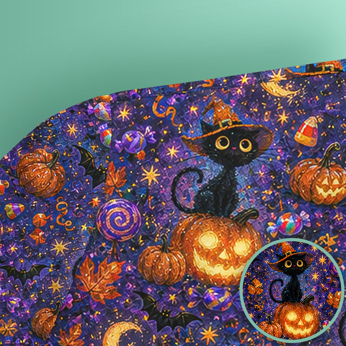 Mystical Witch Cat Nurse Scrub Top - Halloween Gift