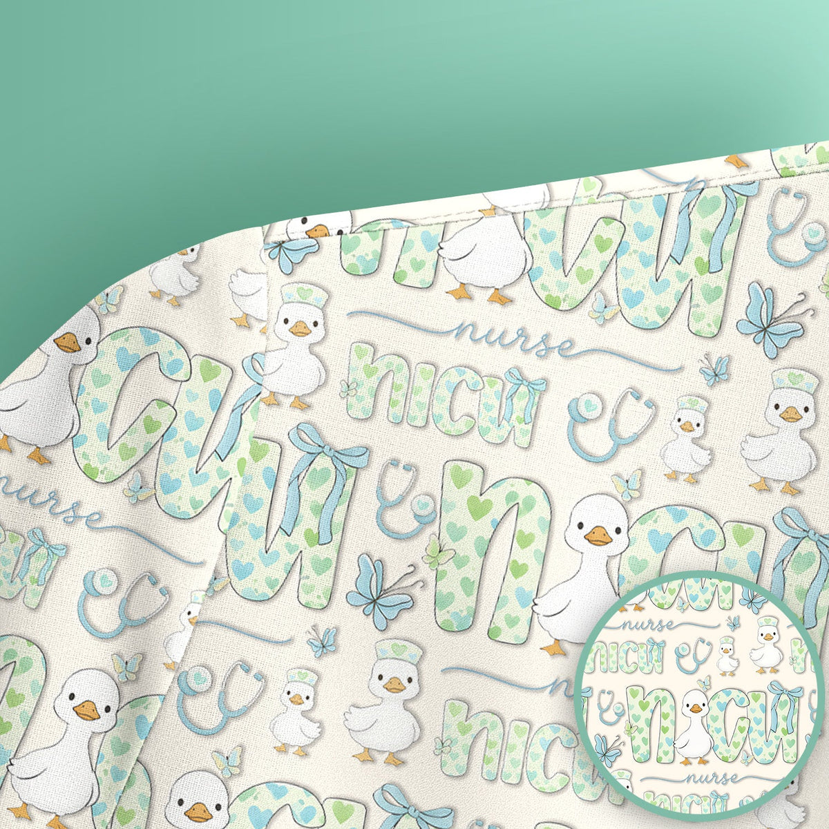 NICU Nurse Duck Scrub Top