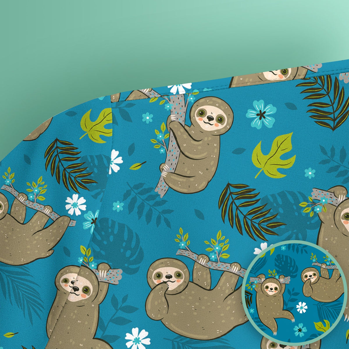 Jungle Tropical Sloth Nurse Scrub Top