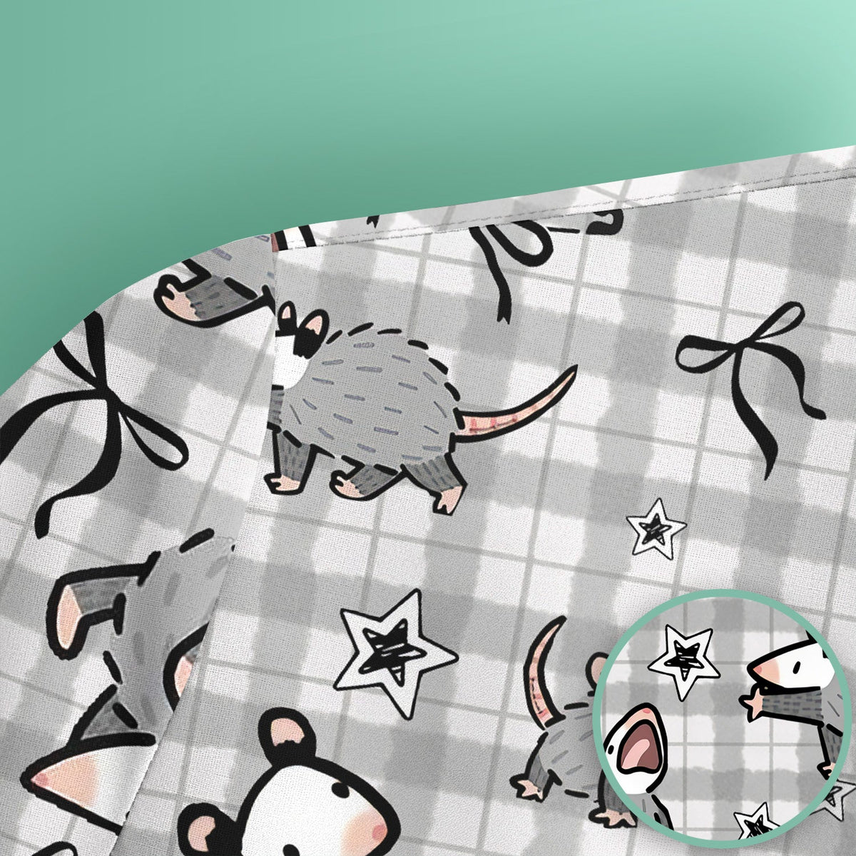 Mouse Opossum Cartoon Nurse Scrub Top