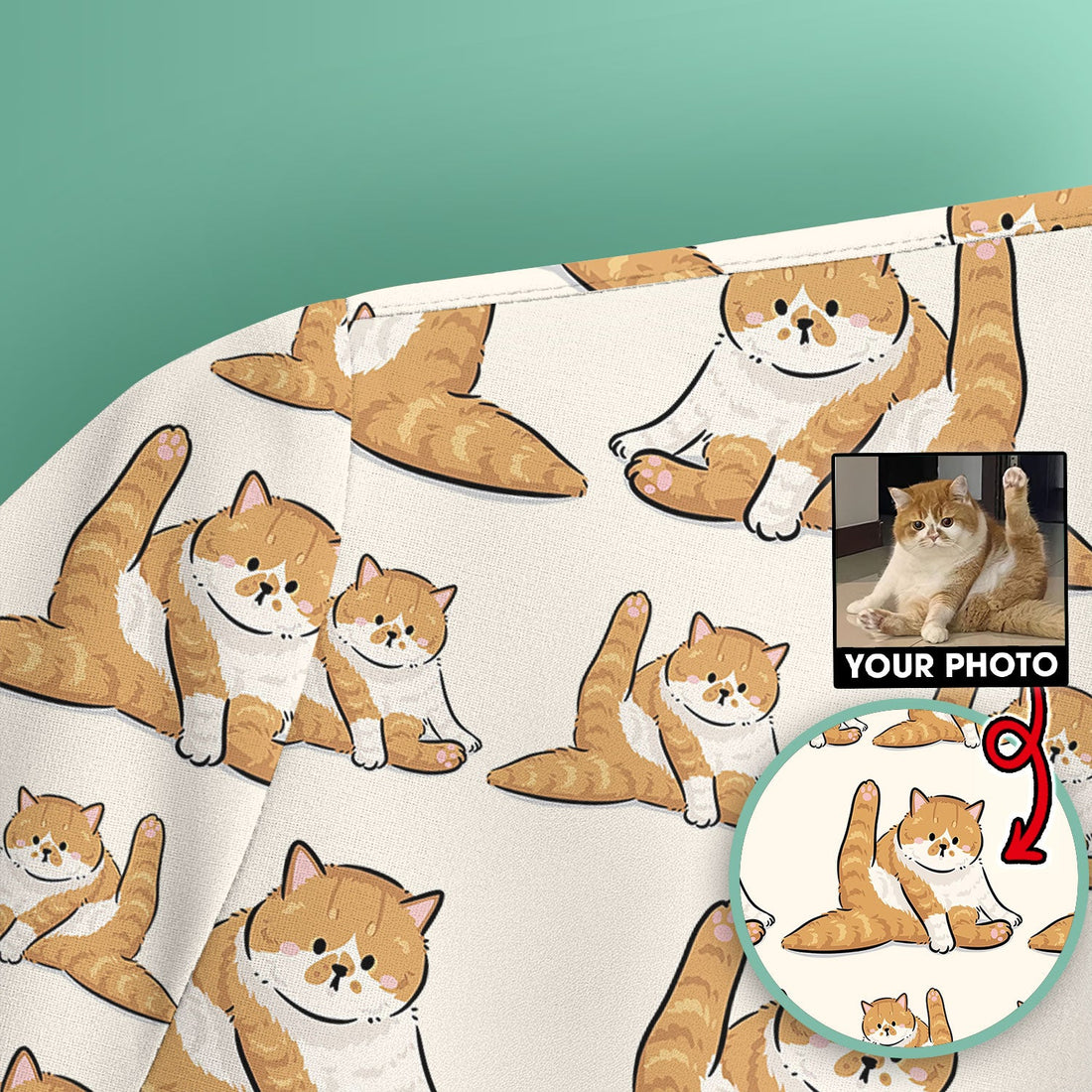 Personalized Cat Photo Nurse Scrub Top