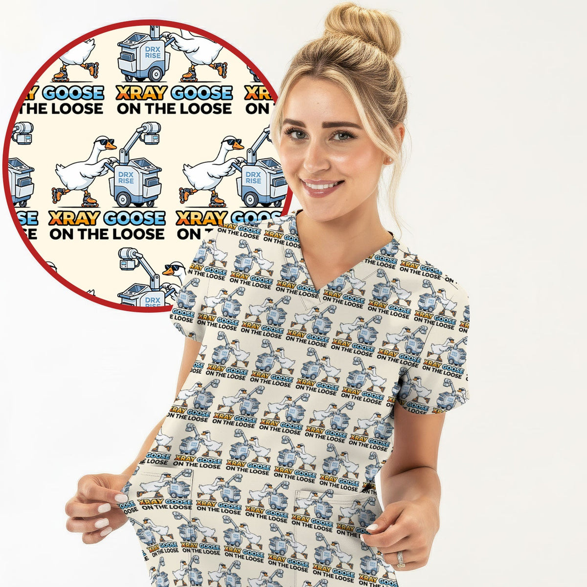 Xray Goose On The Loose Nurse Scrub Top