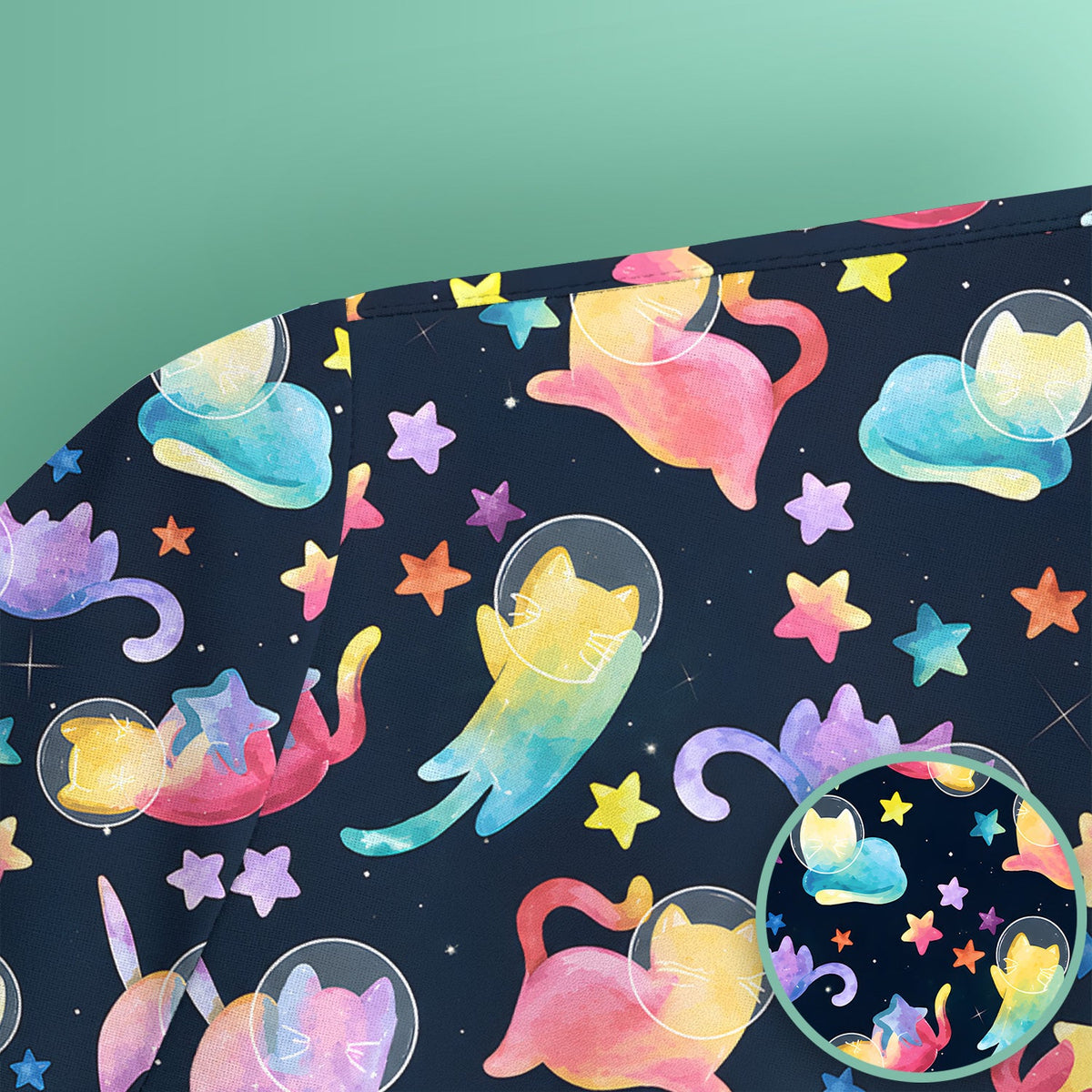 Space Cat Veterinary Nurse Scrub Top