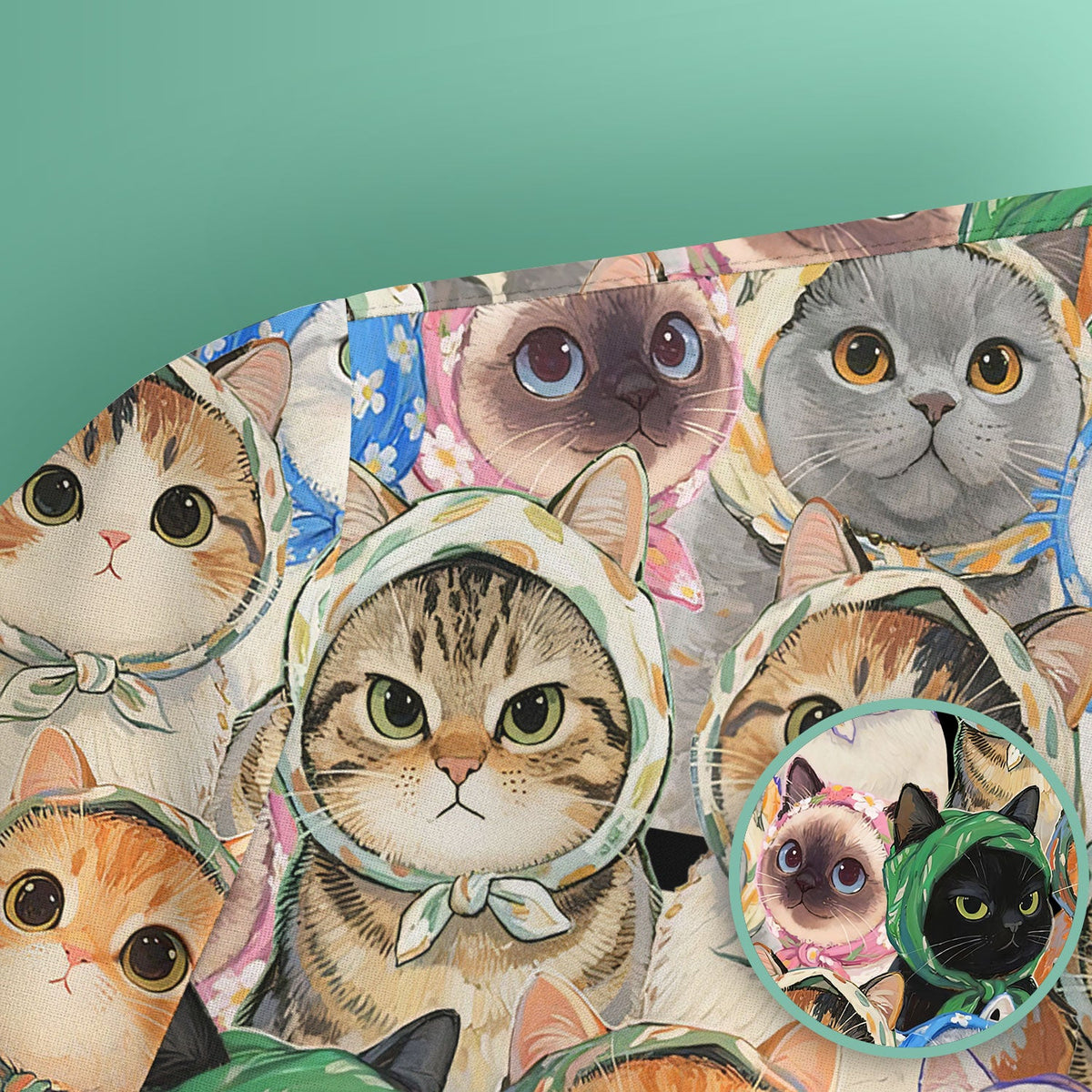 Adorable Multi Cat Portrait Nurse Scrub Top