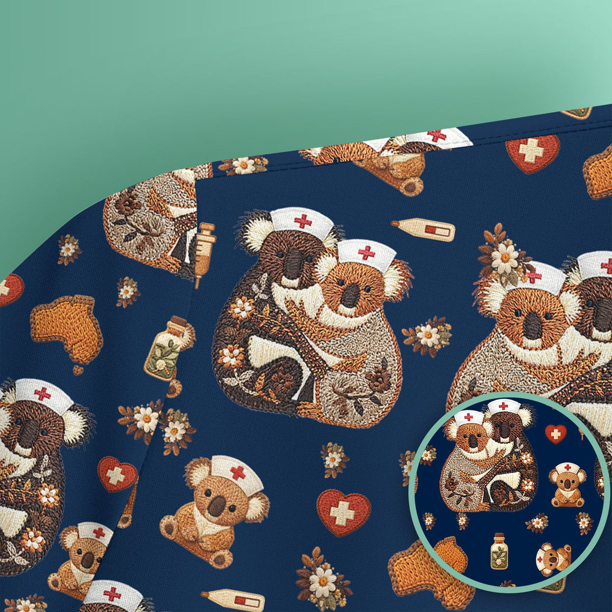 Koala Nurse Scrub Top - Valentines Day Gift