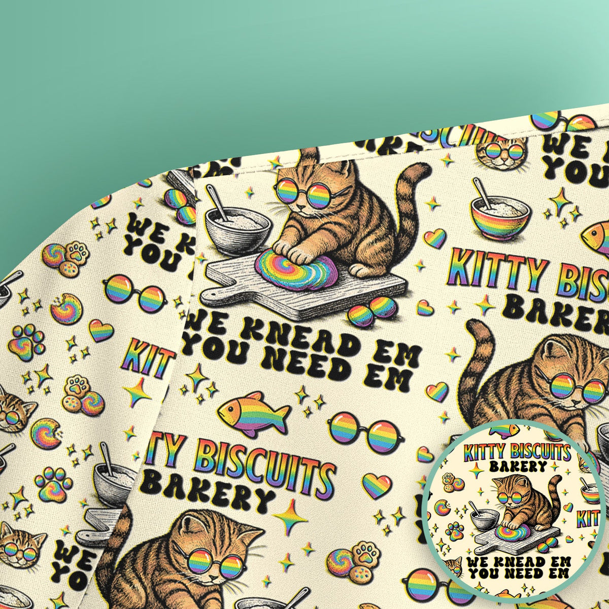 Pride Nurse Cat Baking Scrub Top