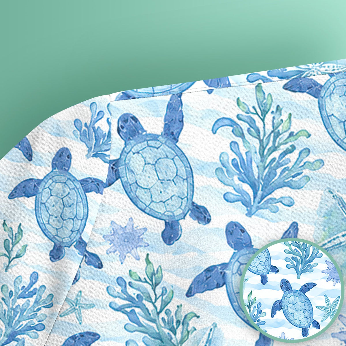 Coastal Sea Turtle Coral Nurse Scrub Top