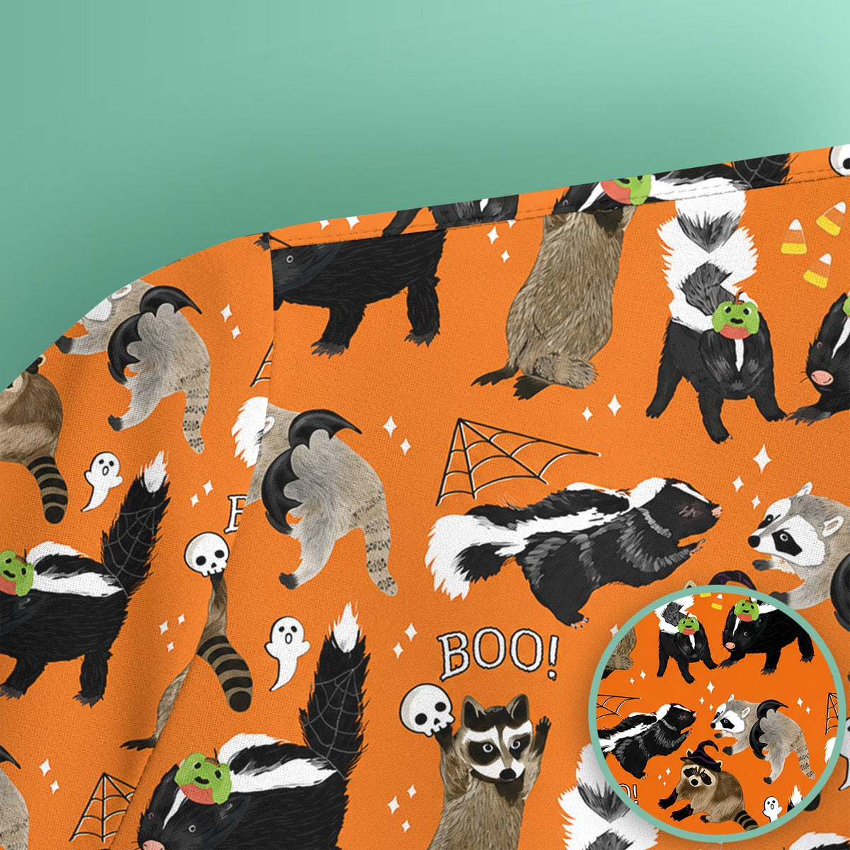 Skunk Raccoon Wildlife Nurse Scrub Top - Halloween Gift