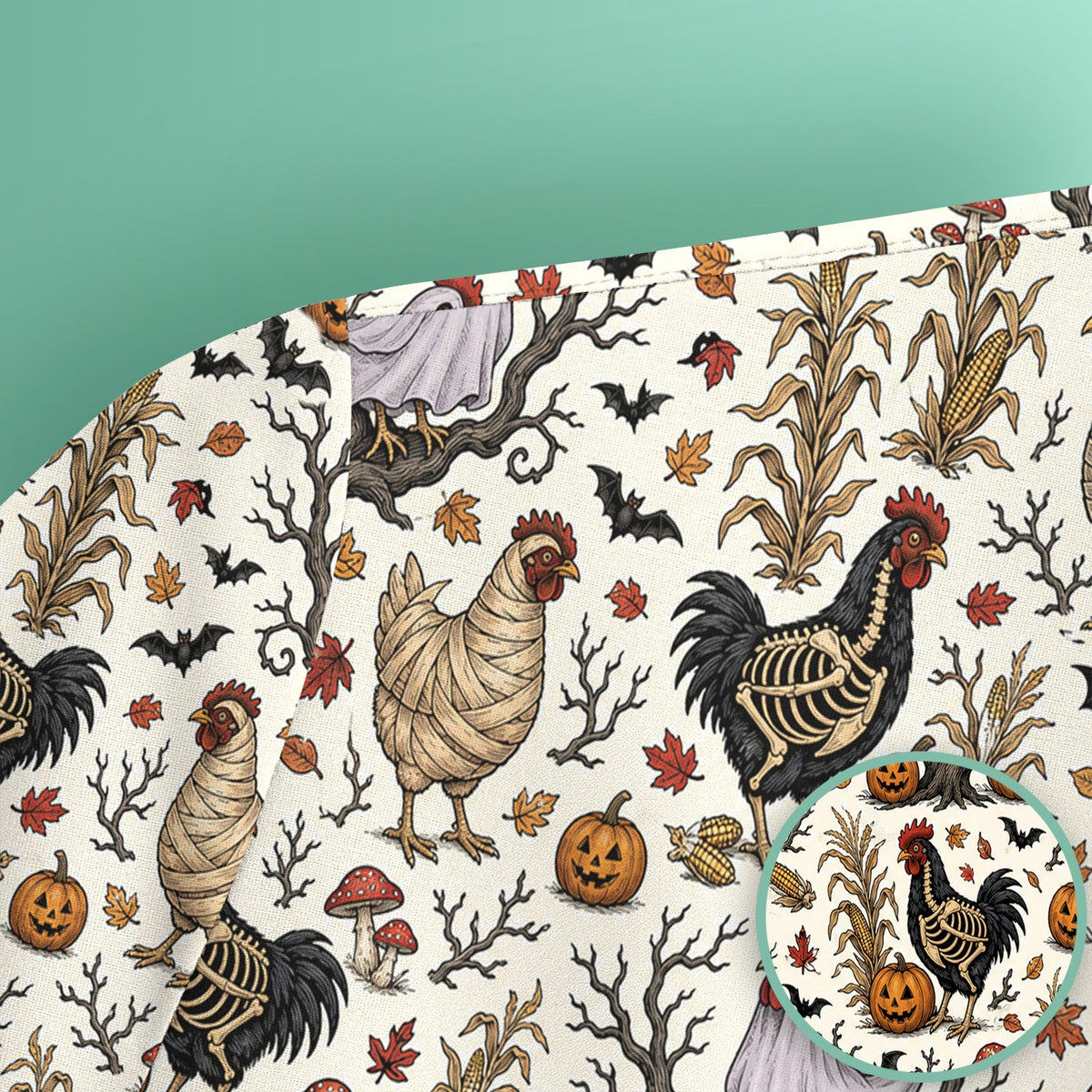 Skeleton Chickens Nurse Scrub Top - Halloween Gift
