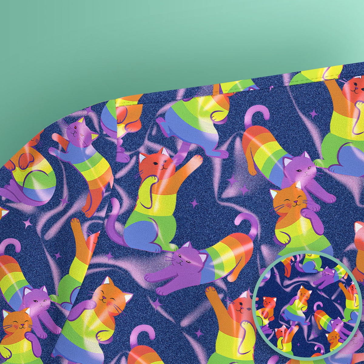 Rainbow Pride Cat Nurse Scrub Top