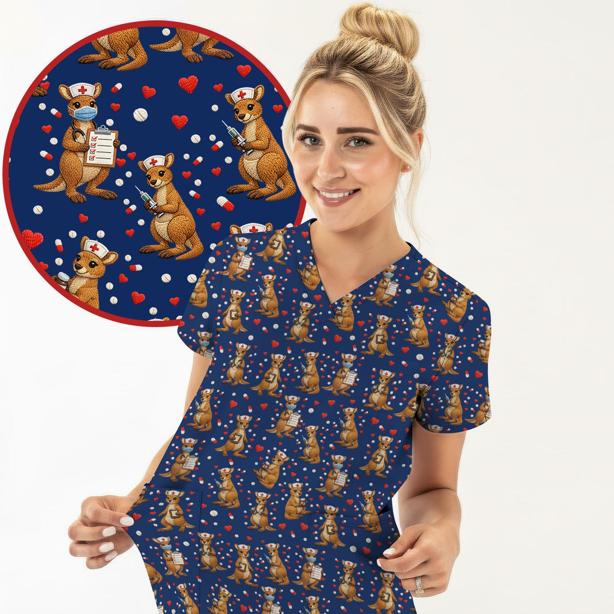 Kangaroo Nurse Scrub Top