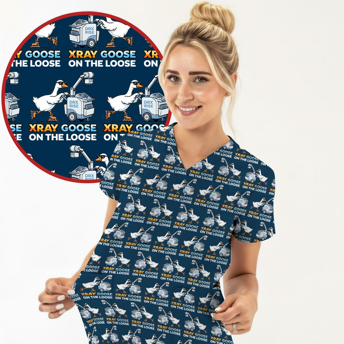 Xray Goose On The Loose Nurse Scrub Top