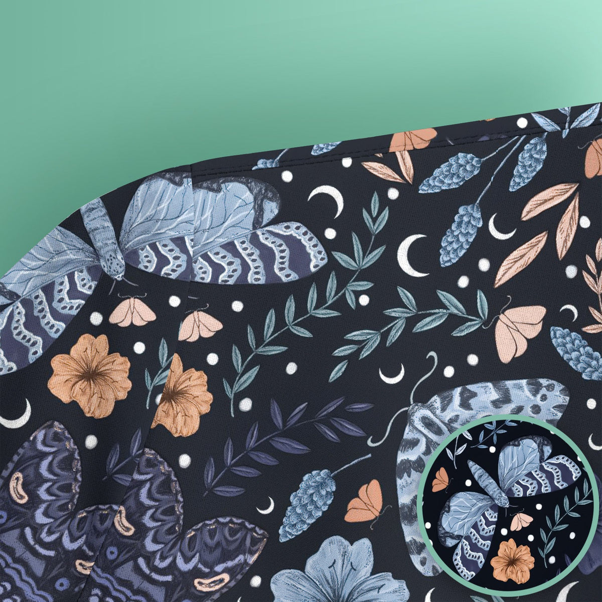 Night Moth Butterfly Floral Nurse Scrub Top