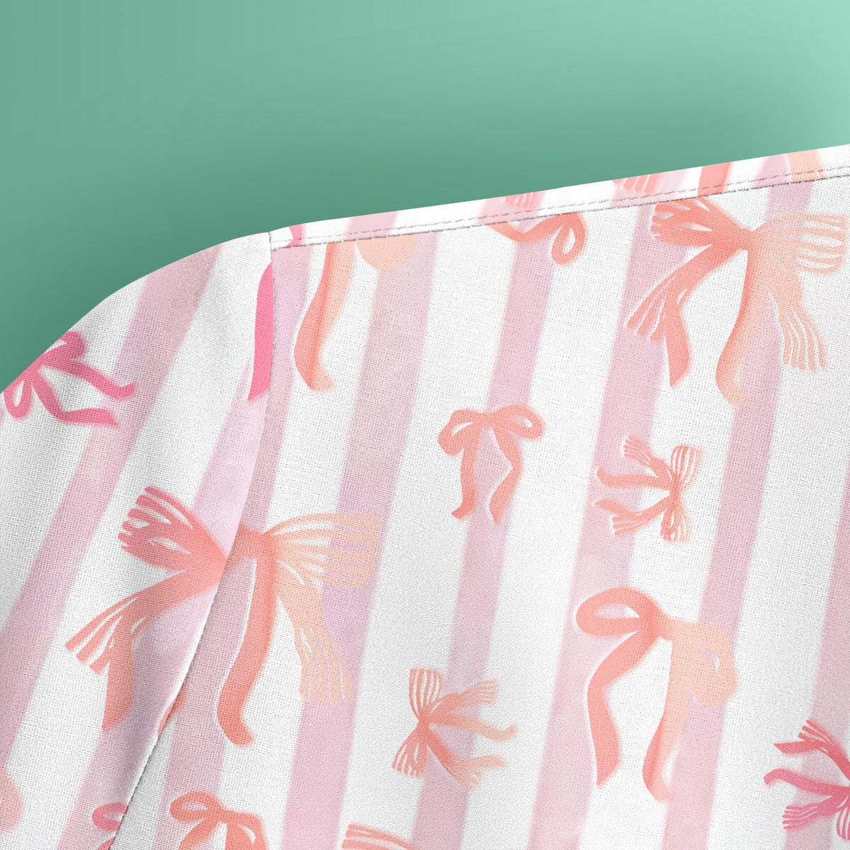 Pink Bow Stripe Nurse Scrub Top