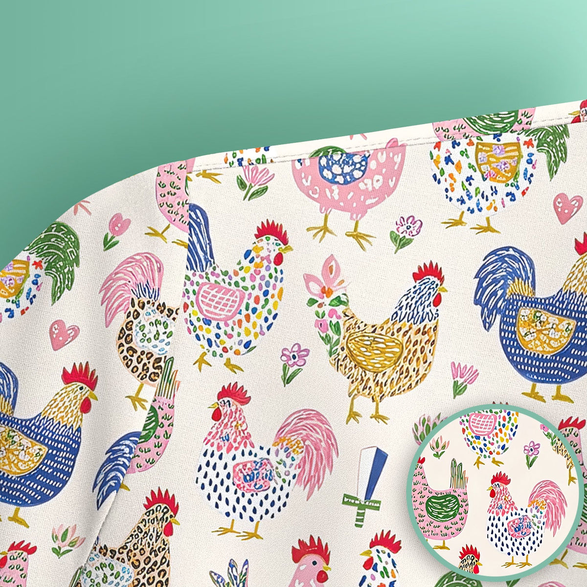 Chicken Rooster Nurse Scrub Top