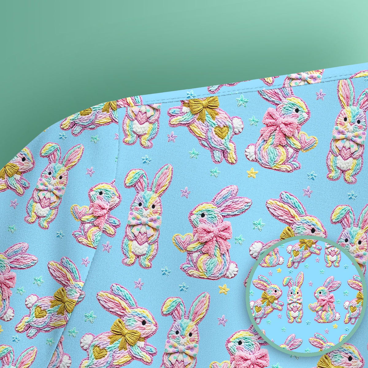 Cartoon Bunny Nurse Scrub Top - Easter Gift