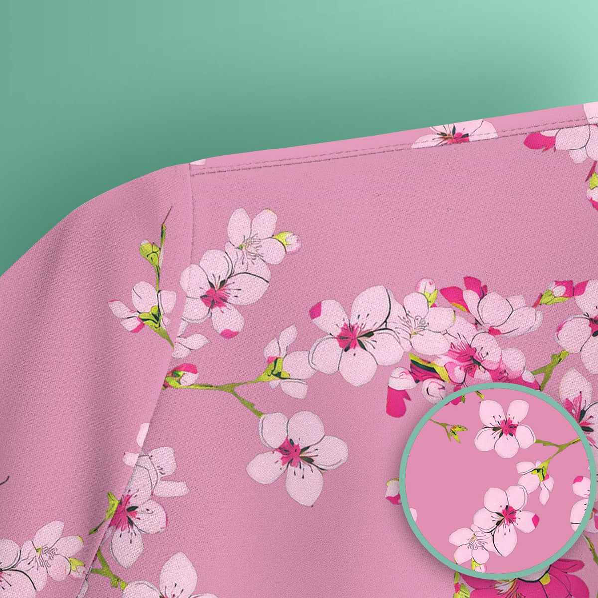 Elegant Cherry Blossom Nurse Scrub Top