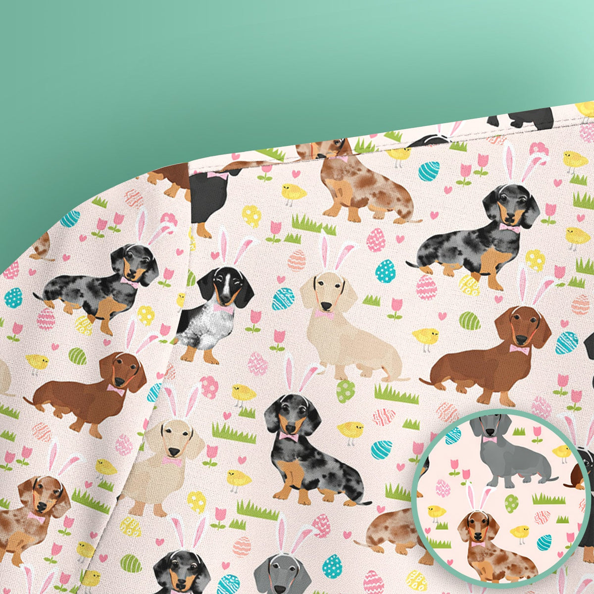 Dachshund Dog Nurse Scrub Top - Easter Gift