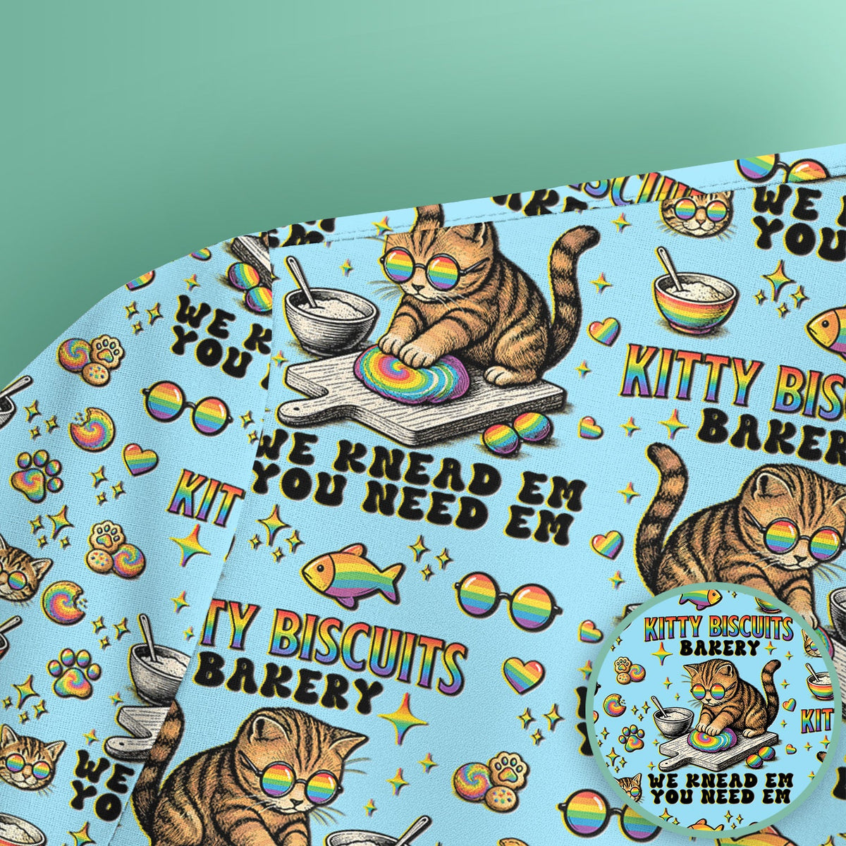 Pride Nurse Cat Baking Scrub Top