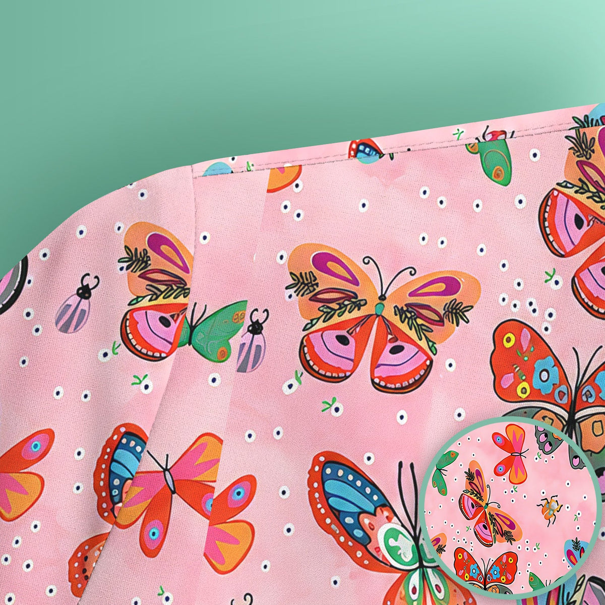 Colorful Butterfly Garden Nurse Scrub Top