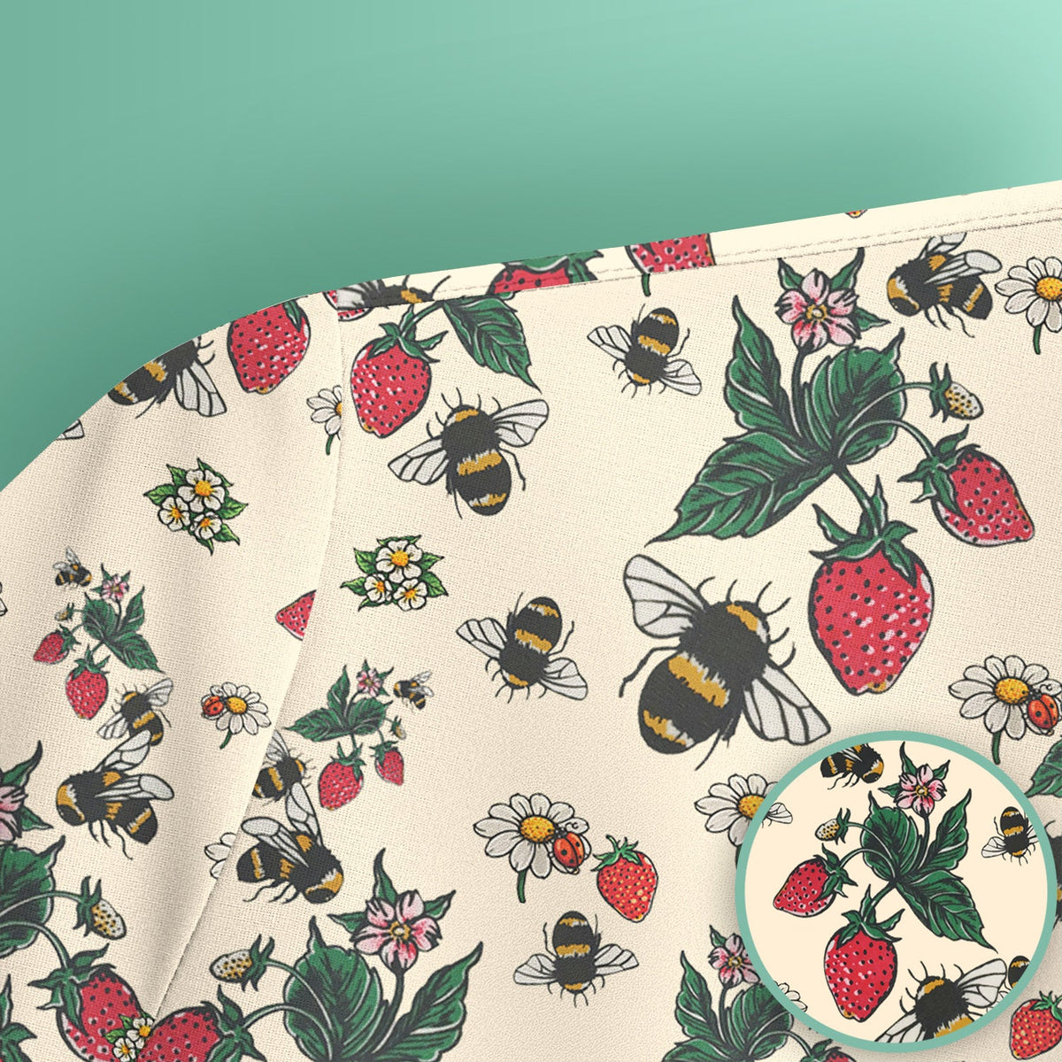 Strawberry Bee Daisy Nurse Scrub Top