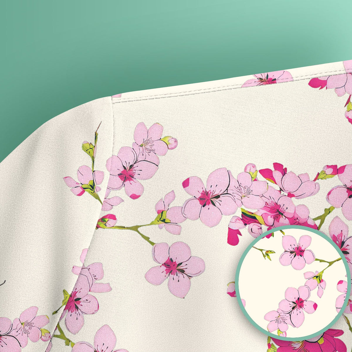 Elegant Cherry Blossom Nurse Scrub Top