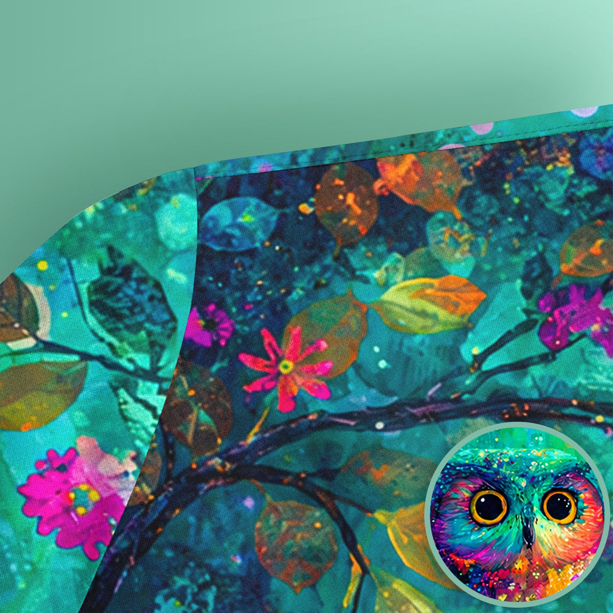 Colorful Owl Forest Nurse Scrub Top