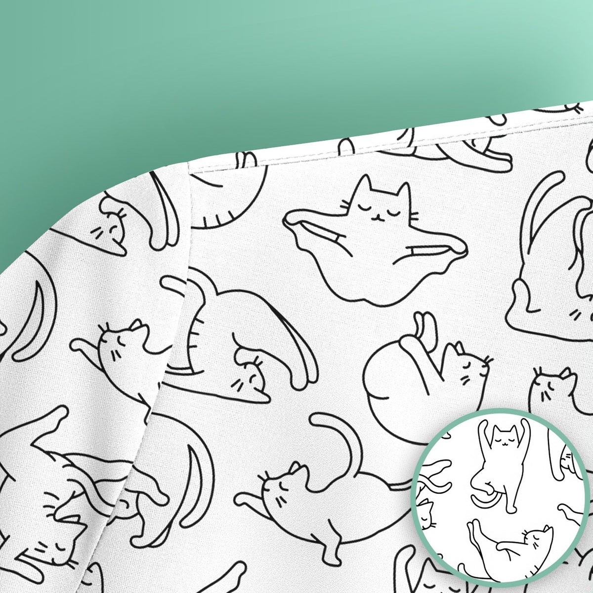 Cat Outline Playing Gothic Nurse Scrub Top