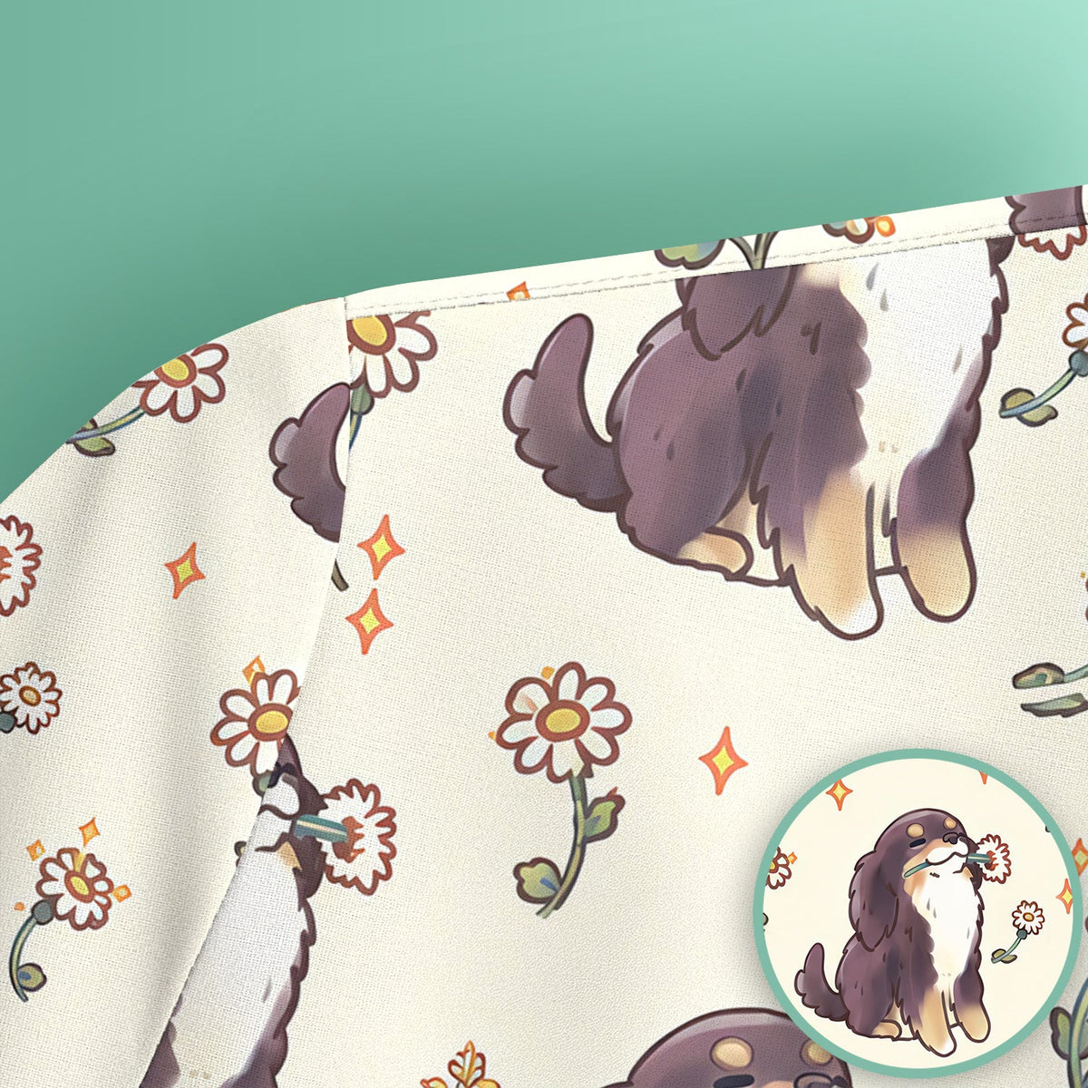 Floral Otter Daisy Nurse Scrub Top